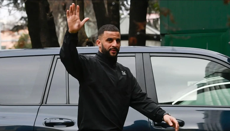 AC Milan's new signing Kyle Walker arrives at the Clinica Madonnina in Milan
