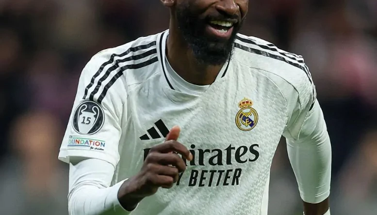 Antonio Rudiger of Real Madrid celebrates after scoring the winning penalty