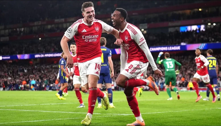 Arsenal's Viktor Gyokeres celebrates scoring