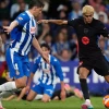 Barcelona star Lamine Yamal shoots and scores against Espanyol