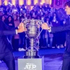 Carlos Alcaraz and Jannik Sinner with ATP Finals trophy