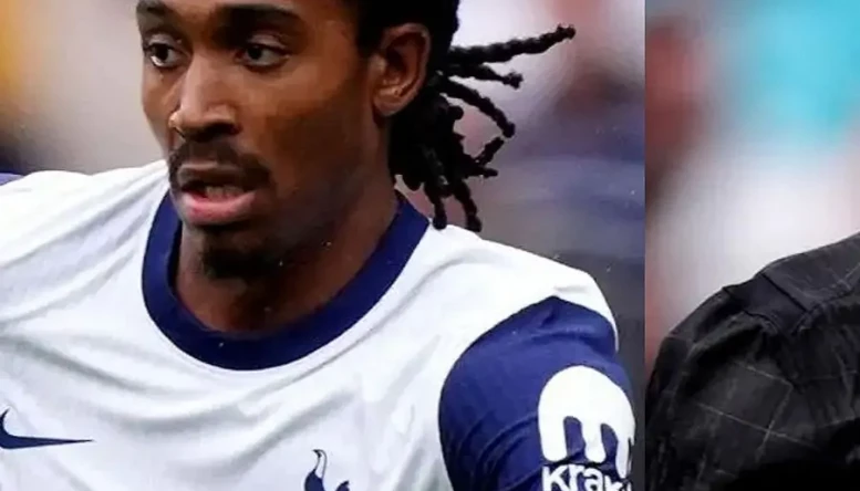 Djed Spence and Mohammed Kudus of Tottenham