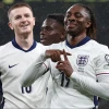 Eberechi Eze of England celebrates scoring the second goal