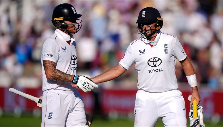 England's Joe Root and Ben Stokes