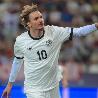 Germany's Nick Woltemade celebrates his goal 