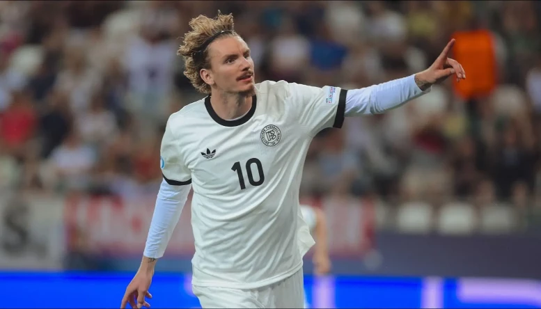 Germany's Nick Woltemade celebrates his goal 