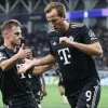 Harry Kane celebrates scoring for Bayern Munich