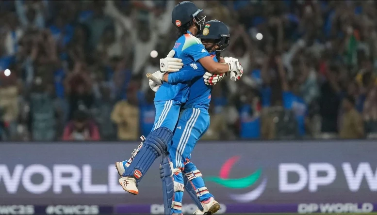 India's Jemimah Rodrigues and Amanjot Kaur celebrate after winning