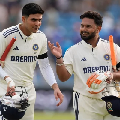 India's Rishabh Pant and Shubman Gill at the close of play