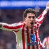 Jose Maria Gimenez of Atletico Madrid celebrates scoring 