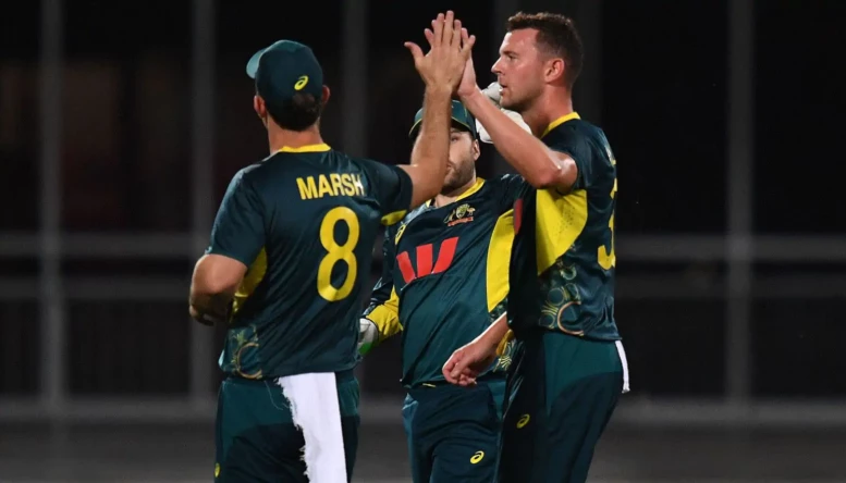 Josh Hazlewood T20I celebration