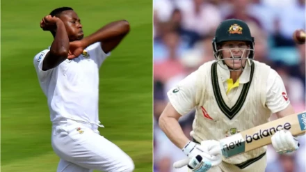 Kagiso Rabada and Steve Smith