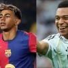 Lamine Yamal and Kylian Mbappe of Barcelona and Real Madrid respectively
