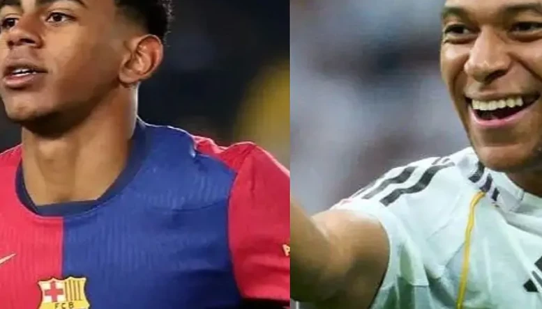 Lamine Yamal and Kylian Mbappe of Barcelona and Real Madrid respectively