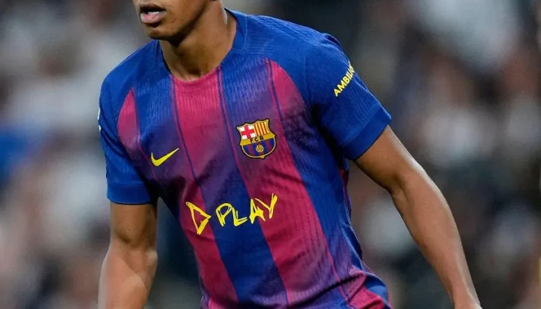 Lamine Yamal of FC Barcelona in action 