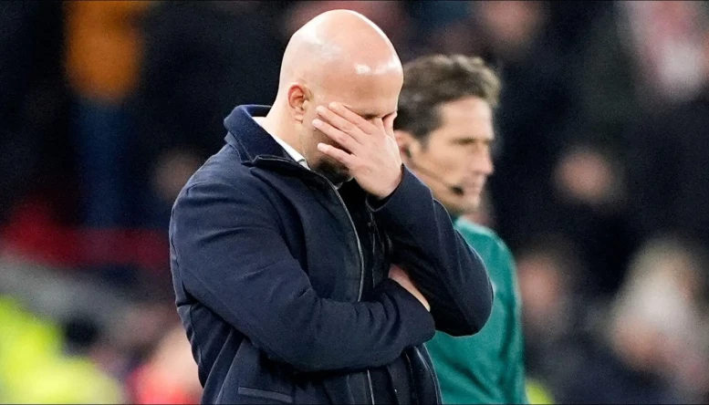 Liverpool manager Arne Slot reacts after loss to PSV 
