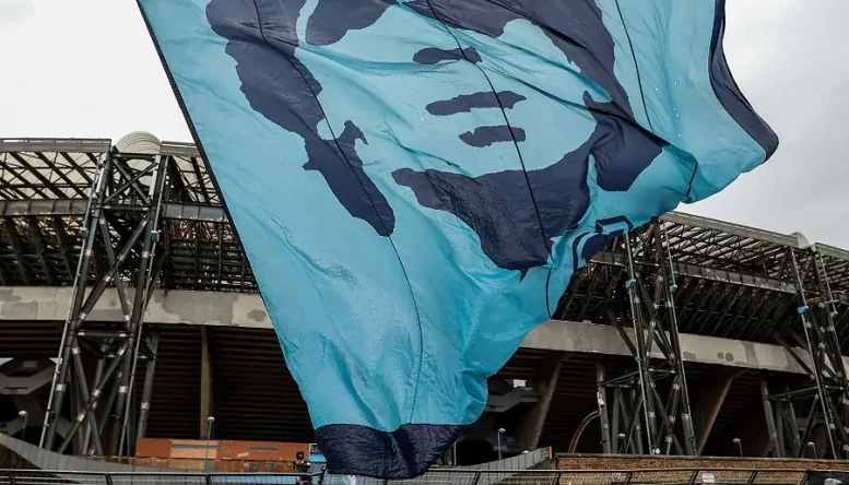 Napoli fans outside Diego Armando Maradona Stadium