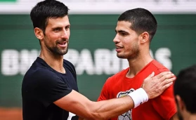 Carlos Alcaraz and Novak Djokovic.