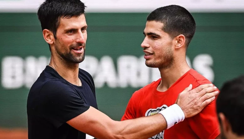 Carlos Alcaraz and Novak Djokovic.