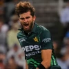Pakistan fast bowler Shaheen Afridi celebrates victory