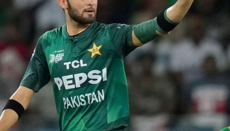 Pakistan's Shaheen Afridi celebrates during the Asia Cup cricket match 