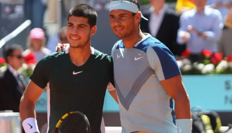Carlos Alcaraz and Rafael Nadal.