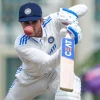 India's Shubman Gill plays a shot on the fourth day of the fourth cricket test match between England and India in Ranchi