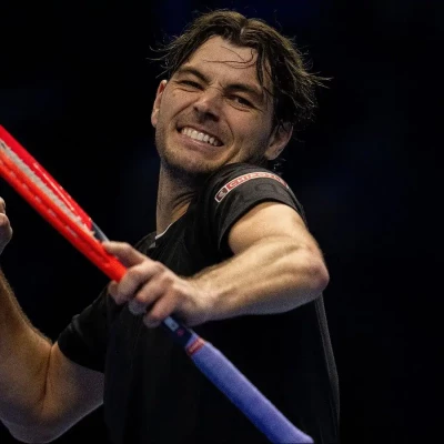Taylor Fritz react after winning