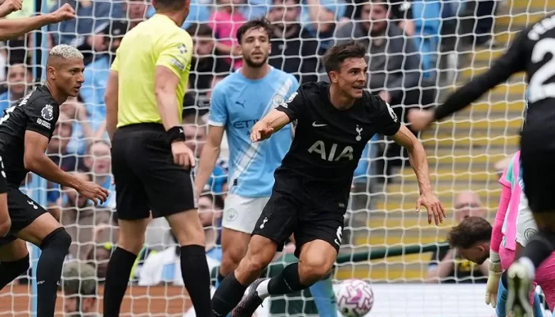 Tottenham Hotspur's Joao Palhinha celebrates scoring