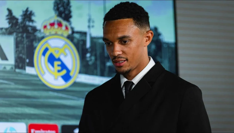 Trent Alexander-Arnold at the Real Madrid press conference