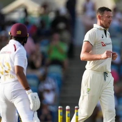 West indies v Australia 1st Test day 1 Josh Hazelwood